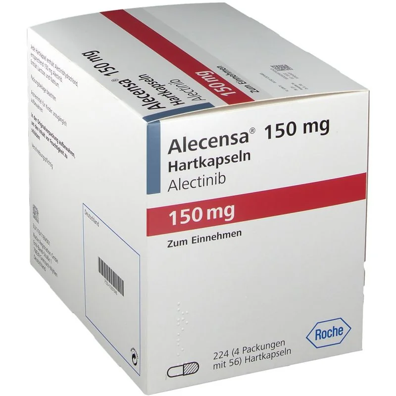 Упаковка препарата ALECENSA 150 мг, 224 капсулы
